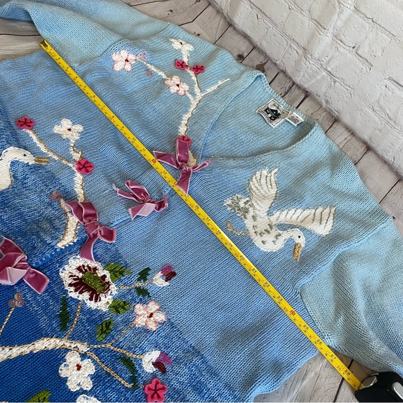 Storybook Knits “Kimono Style” Cardigan Sweater Embroidered SZ 2XL - Picture 10 of 11